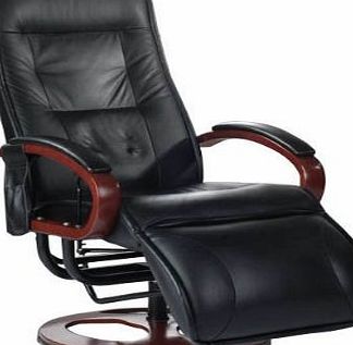 Premier Housewares Leather Effect Brisa Massage Chair - 48 x 71 x 150 cm - Black