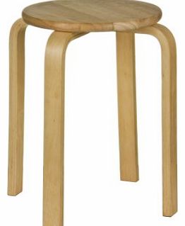 Premier Housewares Rubberwood Round Stool - 44 x 37 x 37 cm