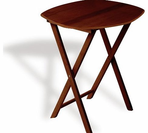 Premier Housewares Snack Table with Curved Edge - 66 x 59 x 44 cm - Mahogany