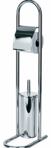 Premier Housewares Toilet Roll and Brush Holder - Chrome