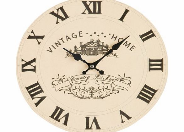 Premier Housewares Vintage Home Wall Clock - Cream