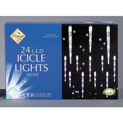 Premier Icicle Lights 24 Chaser White
