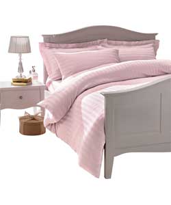 Premier Satin Stripe Dusky Pink Duvet Set - Double