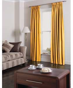 Gold Chenille Lined Curtains 66 x 90 Inch