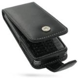 Premium Luxury Black Premium Leather Flip Case for Sony Ericsson C902 902i