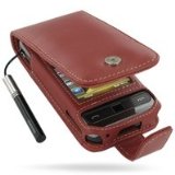 Premium Luxury Dark Red Leather Flip Style Case for Samsung Omnia i900