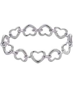 Premium Silver Sterling Silver Multi Heart Bracelet