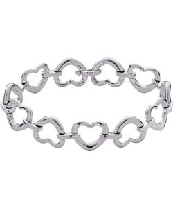 Premium Silver Sterling Silver Multi Heart Bracelet