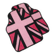 Union Jack In Pink Car Mat