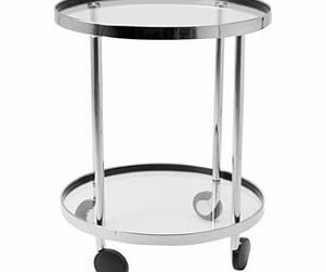 Present Time Glass Rolling Trolley D:46 H:62cm