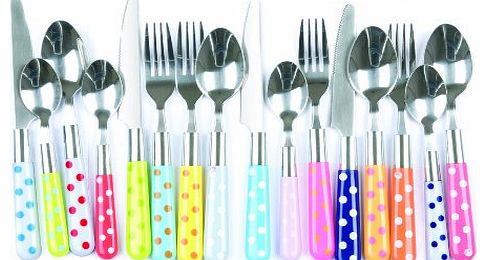 Present Time UK Present Time Cutlery Set Polka Dots Assorted Colours