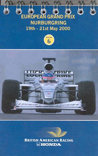 Press Packs BAR Fact Notebook Nurburgring 2000