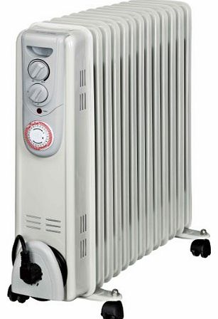 3000W 3kW Oil Filled Radiator With 24 Hour Timer & Thermostatic Control