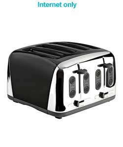 Deco 4 Slice Black Toaster