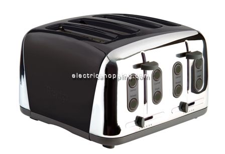 Deco Black Four Slice Toaster