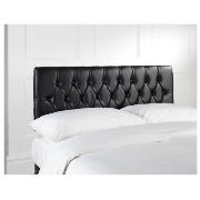 Preston Headboard, Black Faux Leather, Double