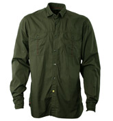 Pretty Green Army Pleated Long Sleeve Shirt