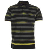 Pretty Green Black Stripe Pique Polo Shirt