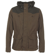 Pretty Green Felix Khaki and Black Hooded Jacket