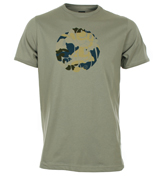 Pretty Green Grey T-Shirt with Camouflage Print