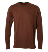 Khaki and Red Stripe T-Shirt