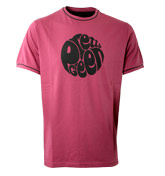 Pretty Green Magenta Crew Neck T-Shirt (Solid