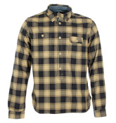 Pretty Green Navy and Beige Check Over-Shirt