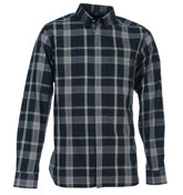 Pretty Green Navy, Grey, Green and Red Check Shirt