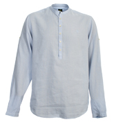 Pretty Green Ocean Blue Nehru Collar Shirt