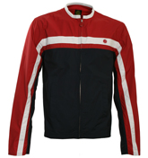 Pretty Green Red, Navy and White Collarless Jacket