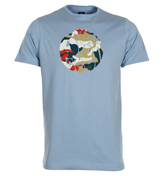 Pretty Green Sky Blue T-Shirt with Camouflage