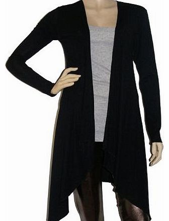 Pretty Lady Long Sleeved Waterfall Cardigan(Size 8 - 22) (16, Black)