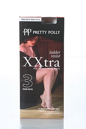 Pretty Polly Ladies 3 Pair Pretty Polly Xxtra Superfit Ladder Resist Tights In 3 Colours Sherry