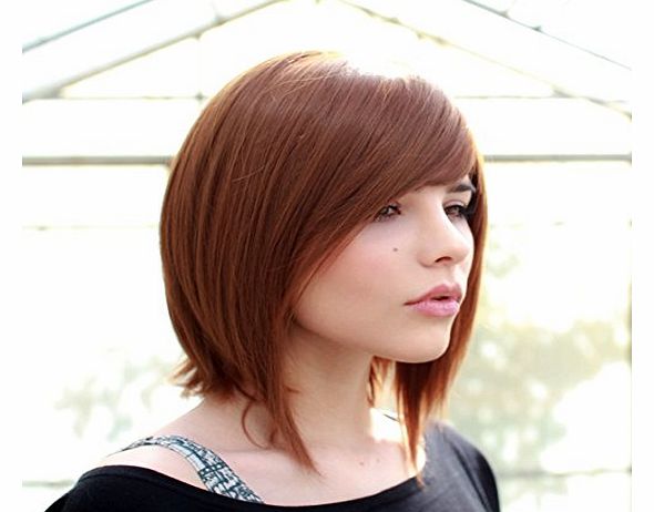 Prettyland C498 - 32cm braun layered straight face-forming natural looked short daily Wig