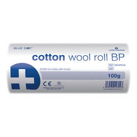 PRI001 Cotton Wool Roll BP 100g Poly Bag