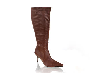Beautiful Leather Look Mid High Boot
