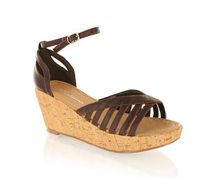 Priceless Fab Strippy Wedge Sandal