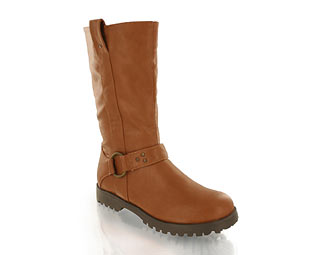 Priceless Fabulous Leather Look Biker Boot