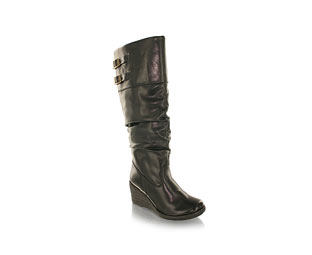 Priceless Fabulous Mid High Boot With Wedge Heel