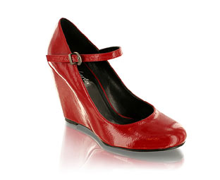 Priceless Funky Court Shoe With High Wedge Heel