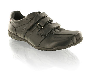 Priceless Funky Leather Look Trainer with Triple Velcro Detail