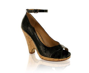 Priceless Simple Peep Toe Sandal With Wedge Heel