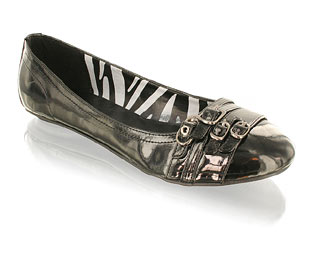 Priceless Stylish Patent Ballerina With Buckle Detail