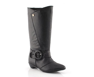 Priceless Trendy Mid High Boot With Buckle Detail