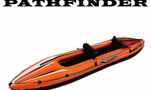 2 Person Man Inflatable Kayak Pathfinder Complete With Oars And Foot Pump Jilong