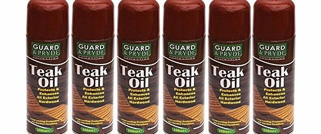 6 x Teak Oil Exterior Hardwood / Softwood Garden Furniture Spray Can Bottle New