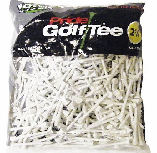 Pride Wooden Golf Tee White,500 Pack - 70mm
