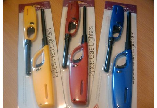 Prima 2 x REFILLABLE Gas Lighters - No more matches - CHOICE OF COLOURS
