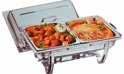 Prima DOUBLE DELUXE CHAFING DISH SET FOOD WARMER BUFFET 2 FOOD PANS FUEL GEL TWIN NEW