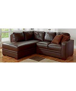 Left Hand Leather Corner Group - Chocolate
